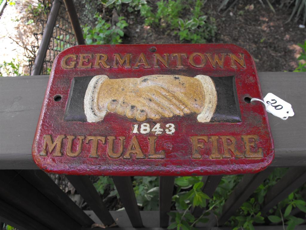 Germantown Mutual Fire. Cast Iron. Repainted or