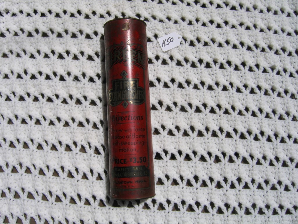 Fireen Fire Extingusher. Red Background with Blac