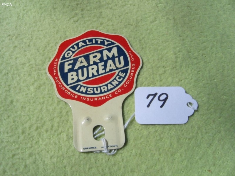 Farm Bureau Insurance Auto Badge. 3 x 4 1/4