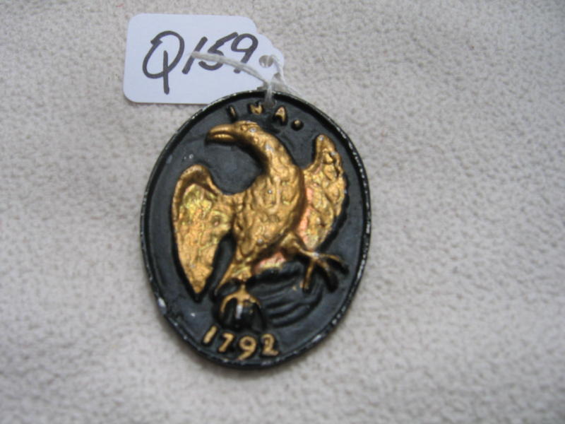 Miniature INA Insurance Fire Mark. 2 1/8x2 7/8.