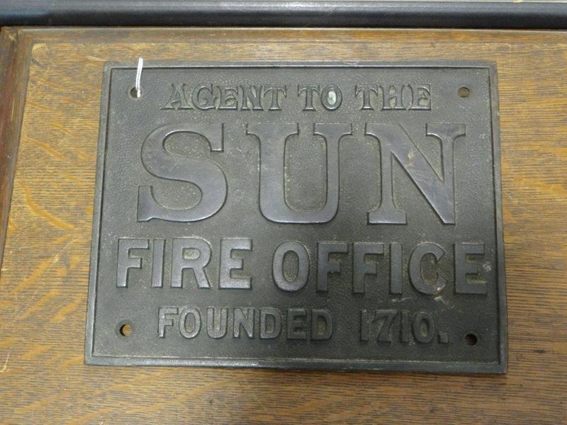 Cast Bronze Wall Sign from a "Sun Fire Office Fou