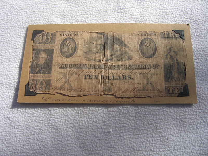 Augusta Insurance & Banking Co. $10 Note. State O
