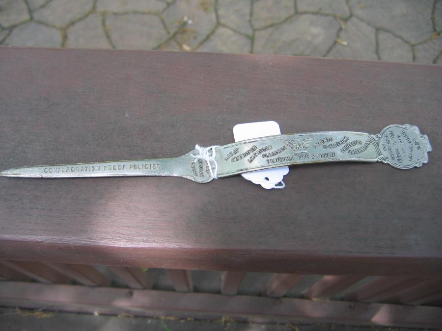#026 Great American 40th Anniversary Ornate Letter Opener 1879-1919.