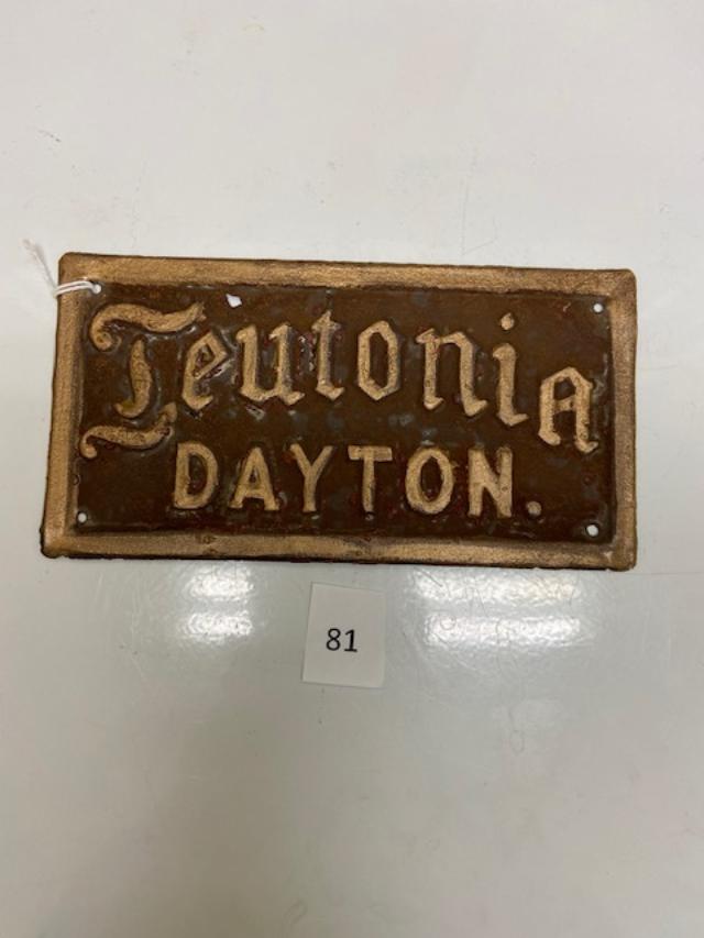 181 Firemark, U.S. Teutonia - Dayton, BU384. 1870. Repainted.